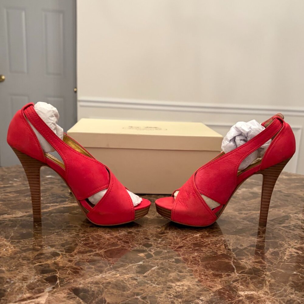 Coach Adelle Nubuck Blossom Colored Platform Heels (Size 5) - Picture 2 of 15